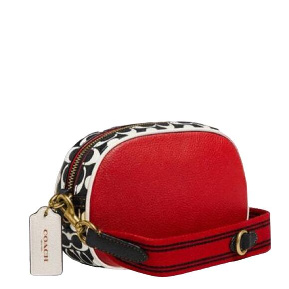 New Coach Disney Mickey Mouse Camera Crossbody/Pebble Leather/ Red-White - Picture 2 of 9